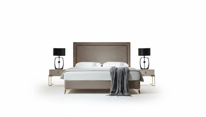 Bed 3-piece. Bedroom Set Design Luxury Bedroom Hotel Furniture 2x Nightstand