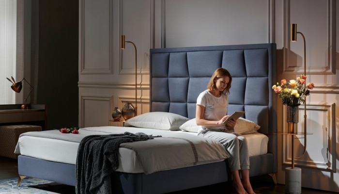 Design bed bedroom beds textile hotel luxury upholstery seat fabric new furniture