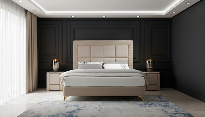 Design luxury double hotel beds hotel furniture luxury bedroom bed upholstery new