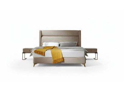 Bed 2x Nightstand 3-piece Bedroom Set Designer Hotel Furnishing Beds New