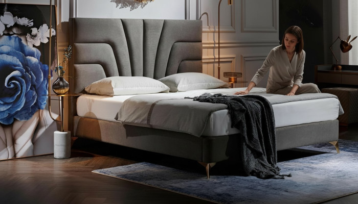 Hotel marriage luxury bed double bed bedroom design furniture wood luxury beds new