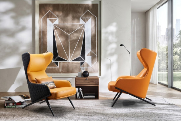 Armchair Design Reclining Relax Lounge Club Single Seater Upholstery Fabric Leather