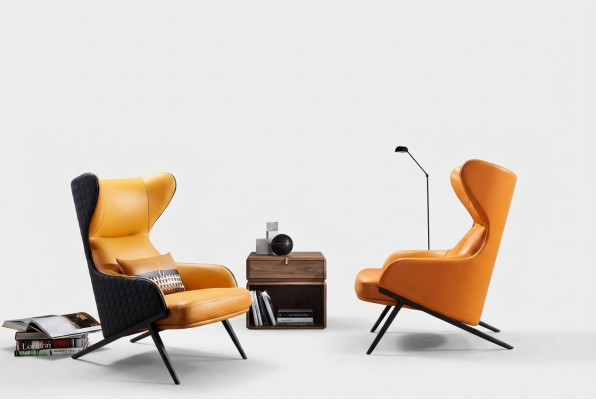 Armchair Design Reclining Relax Lounge Club Single Seater Upholstery Fabric Leather