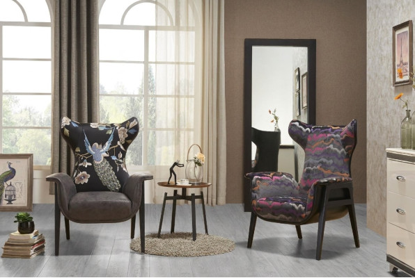 Armchair Design Reclining Relax Club Lounge Single-Seater Upholstery Fabric Textile