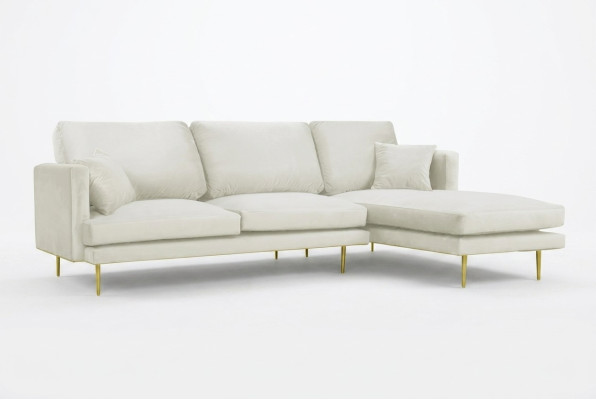Elegance in white for your exclusive designer sofa in luxurious L-shaped style