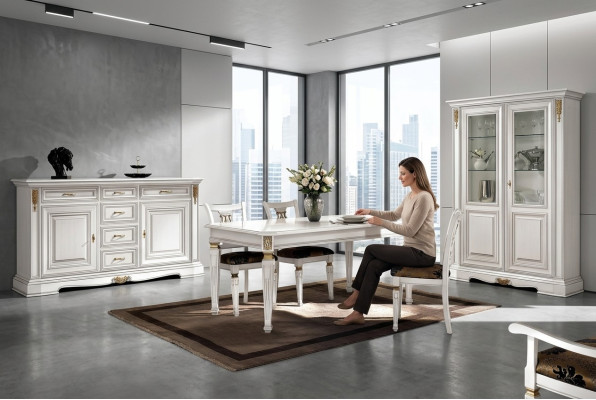 Dining table table dining room tables luxury wood white design modern Italian furniture