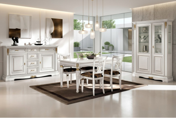 Dining table table dining room tables luxury wood white design modern Italian furniture