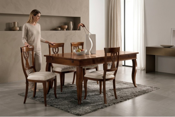 Deceptively realistic wood-look dining table: Modern design and luxury for your dining room