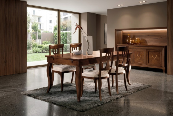 Deceptively realistic wood-look dining table: Modern design and luxury for your dining room