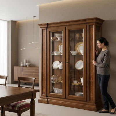 Showcase 2 Door Cabinet Display Cabinets Living Room Cabinets Design Cabinet Furniture Glass New