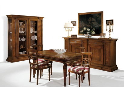 Complete dining table with 4 chairs dining room set dining group wood set display case sideboard