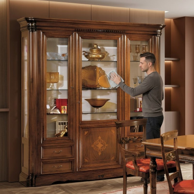 Showcase 3-door cabinet display living room cabinets design cabinet furniture glass new