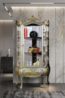 Baroque Furniture Italian Display Cabinet Furniture Cabinets Solid Wood Shelf Elegant