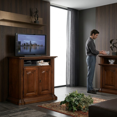 TV sideboard rtv living room design shelf wood shelves lowboard Italy brown