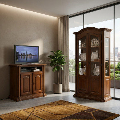TV sideboard rtv living room design shelf wood shelves lowboard Italy brown