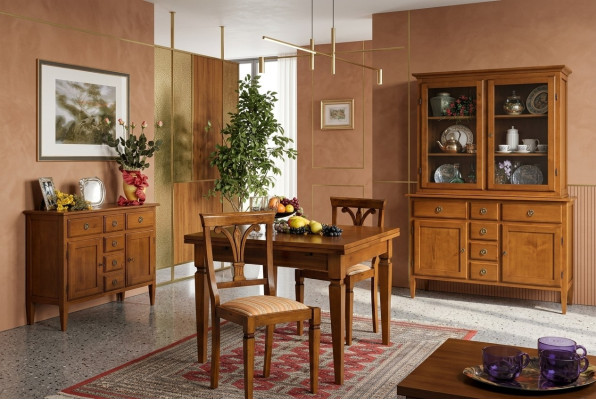 Dining Room Set 5-Piece Art Deco Chairs Dining Table Dresser Sideboard Wood Antique Tables