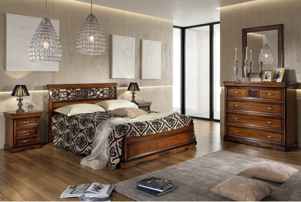 Bedroom bed nightstand beds hotel double set luxury design new 3-piece furniture