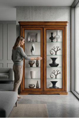 Living room display cabinet bookshelf sideboard classic furniture wooden shelves