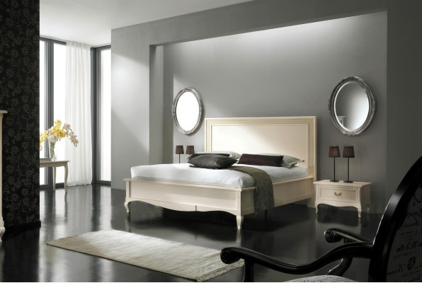 Bedroom bed nightstand double bed upholstered beds set group suite 3-piece set.