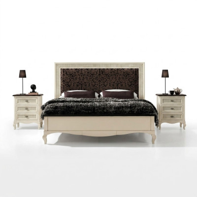 Bedroom bed nightstand double bed upholstered beds set group suite 3-piece set.