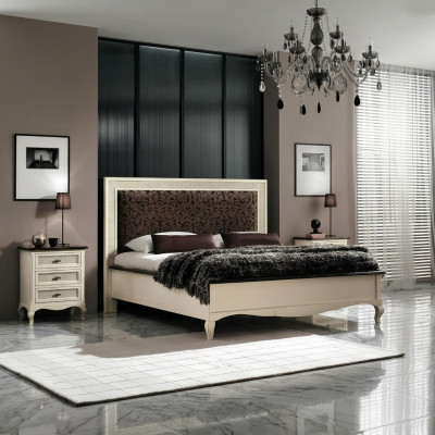 Double bed solid wood bedroom beds design bed furniture Vaccari cav giovanni