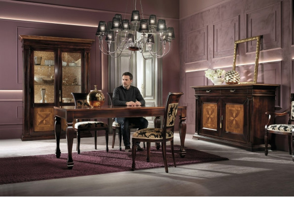 Dining Room Set Suite Sideboard Chairs 4x Display Cabinet Group Dining Suite Table 7-piece.