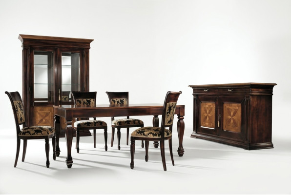 Dining Room Set Suite Sideboard Chairs 4x Display Cabinet Group Dining Suite Table 7-piece.