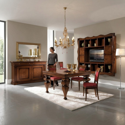 Dining Room Set Furniture Design Wood Furniture Sideboard 4x Chair Table Complete 7-piece Set.
