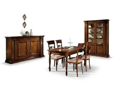 Dining room set suite chairs 4x showcase group dining set display cabinets 7-piece. Sideboard