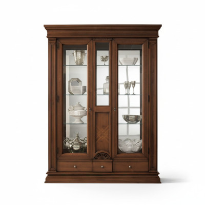 Wooden showcase glass cabinet real wood sideboard showcase living room furniture solid