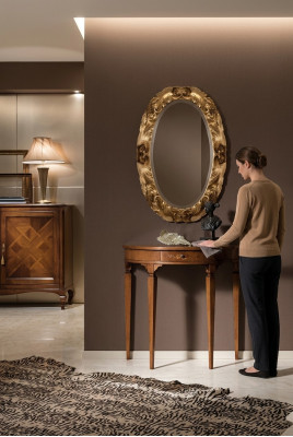 Console table sideboard with mirror luxury furniture set console 2-piece. Made in Italy