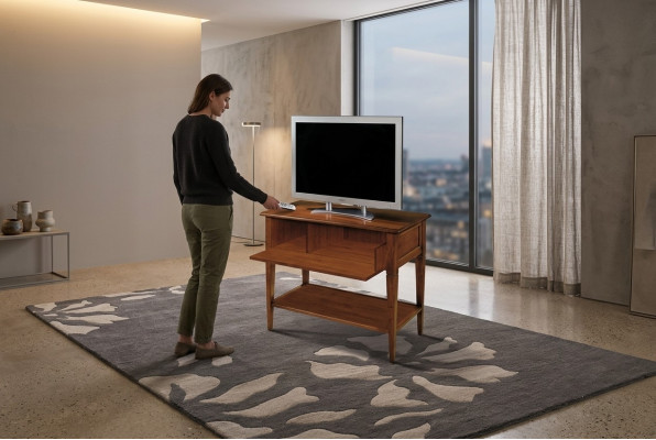 rtv Design Sideboard TV Low Cabinet Luxury Cupboard Wood Brown Furniture New