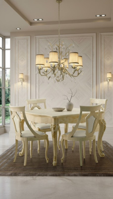 Dining room chairs wood luxury armchair chair beige backrest living room furniture beige new