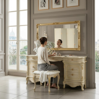 Dressing table dresser vanity table cosmetic table with mirror shelves consoles new