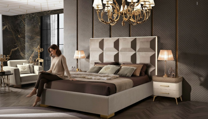 Bed wooden double bedroom beds brown bed frame modern double bed furniture