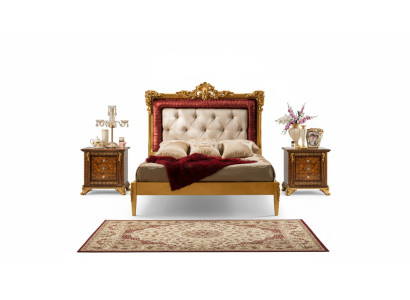 Double bed, luxury beds, wooden bed frames, bed frames, brown, classic design.