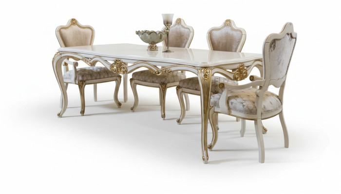 Dining room dining table chair set group set table suite luxury 5-piece set.