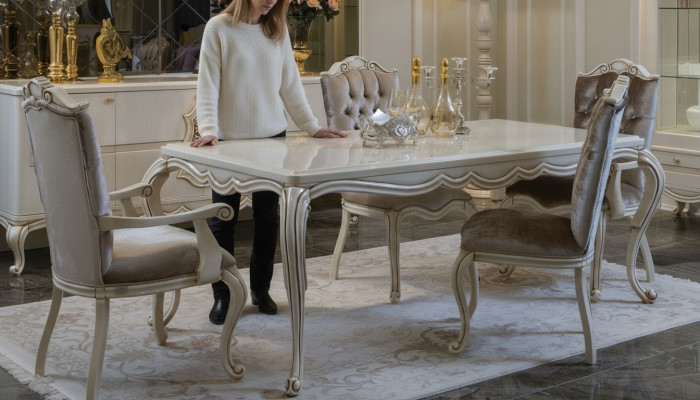 Classic Dining Table 4x Chairs Dining Room Set Table Tables Seating Group 5-piece Set