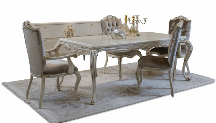 Classic Dining Table 4x Chairs Dining Room Set Table Tables Seating Group 5-piece Set