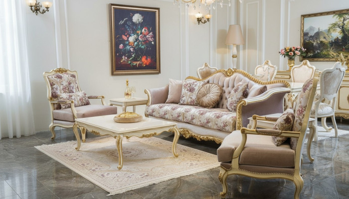 Sofa settee sofa seats coffee table armchair sofa set fabric luxury seating 5-piece set.