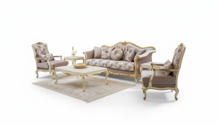 Sofa settee sofa seats coffee table armchair sofa set fabric luxury seating 5-piece set.