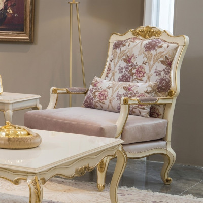 Luxury furniture design armchair classic design throne textile living room