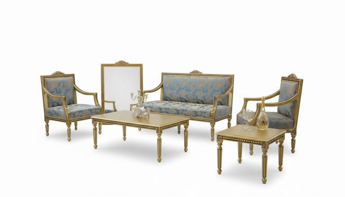 Sofa set 2+1+1 seater coffee table side table sofa armchair set 5-piece.
