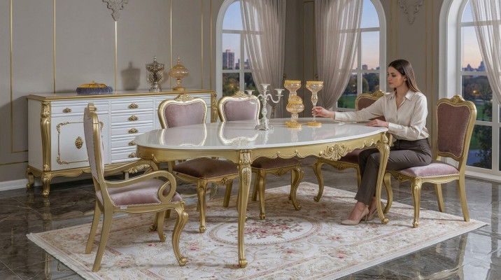 Dining table luxury table luxury wooden table Italian dining room tables classic furniture