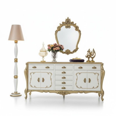 Sideboard Dressers Sideboard Furniture Cabinet Set 2-piece Dresser Mirror New