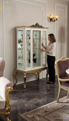 Showcase luxury shelf wood sideboard cabinets living room glass cabinet new