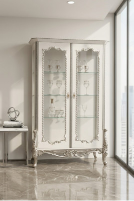 Display glass cabinet showcase living room wood sideboard luxury furniture new