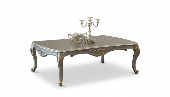 Luxury coffee table classic coffee tables gold silver table wood