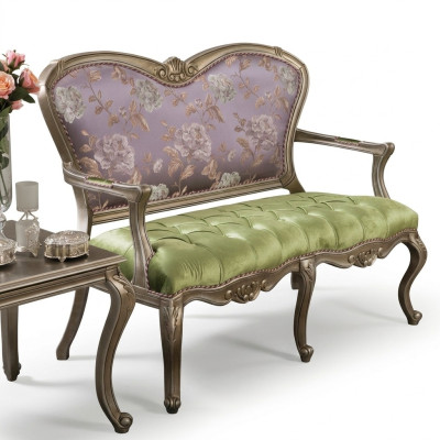 Baroque Rococo Bench Sofa Colorful Benches Couch Classic Furniture Chesterfield