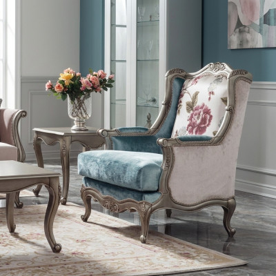Armchair Single-Seater Luxury Single-Seater Upholstered Seat Textile Seat Fabric Classic